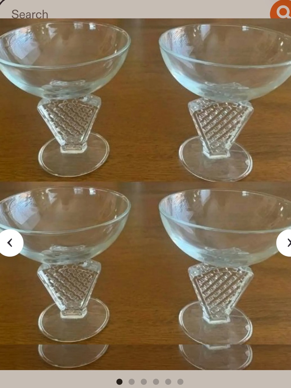 1950s Cristal d’Arques Durand Gaufrette Champagne Sherbet Glasses French Vintage